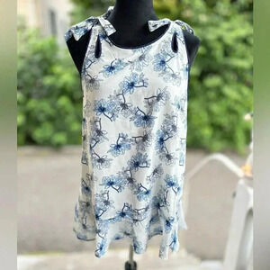 Entro women’s sleeveless top with bottom ruffle Sz M #004